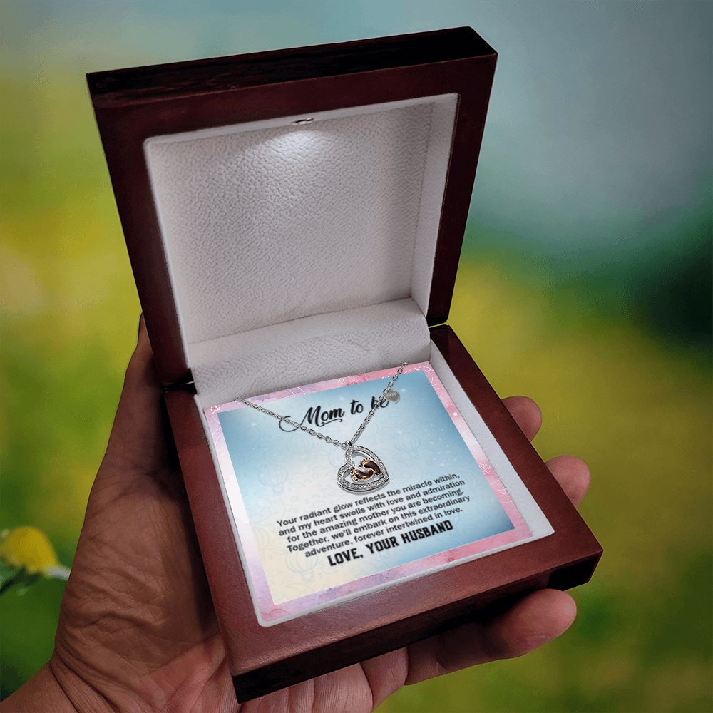 Mom To Be - Baby Feet Heart Necklace