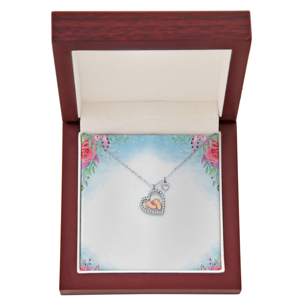 Baby Feet Heart Necklace