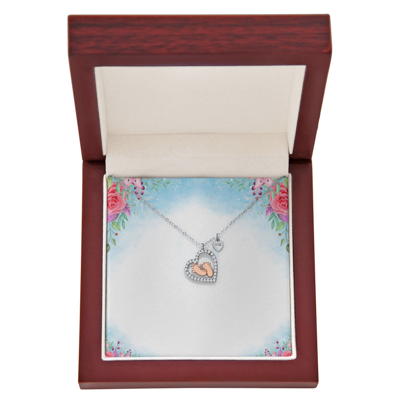 Baby Feet Heart Necklace