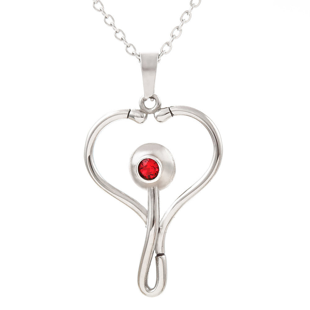 HeartScope Necklace for Nurses - Elegant Design with Swarovski Crystal