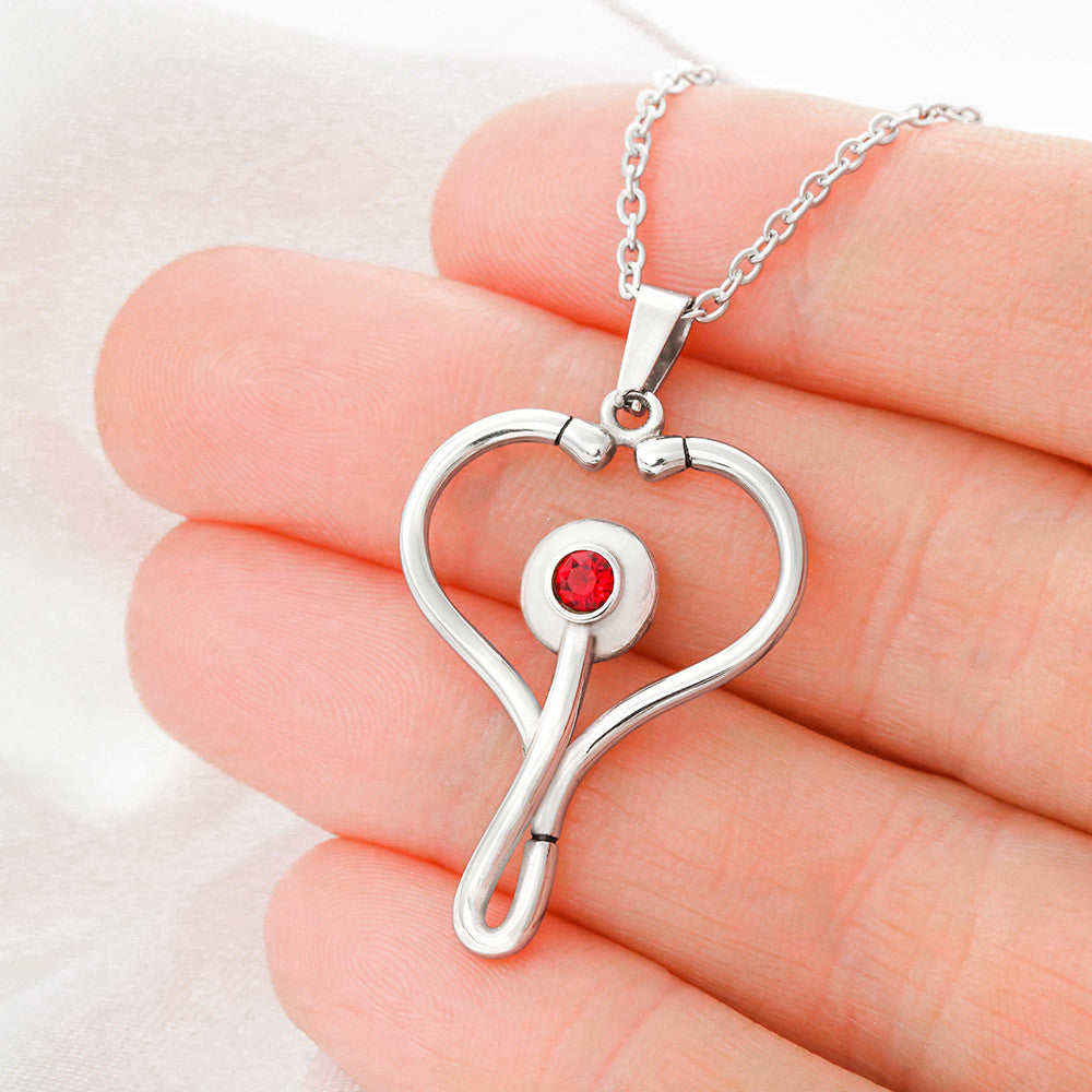 Happy Mothers Day-  Nurse- HeartScope  Necklace