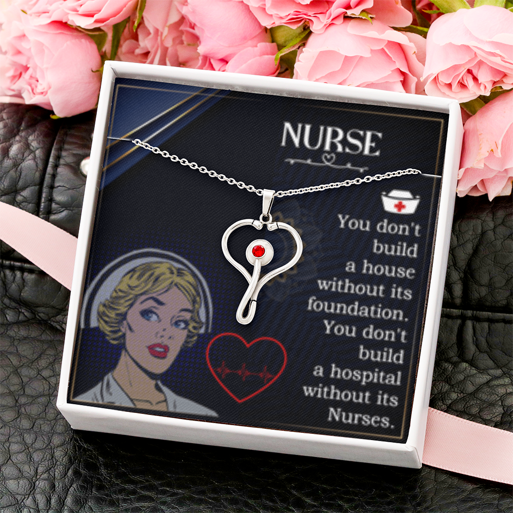 HeartScope Necklace for Nurses - Elegant Design with Swarovski Crystal