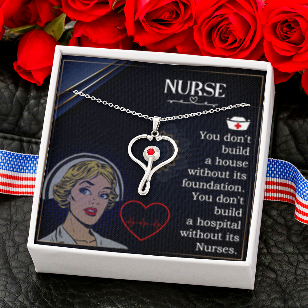 HeartScope Necklace for Nurses - Elegant Design with Swarovski Crystal