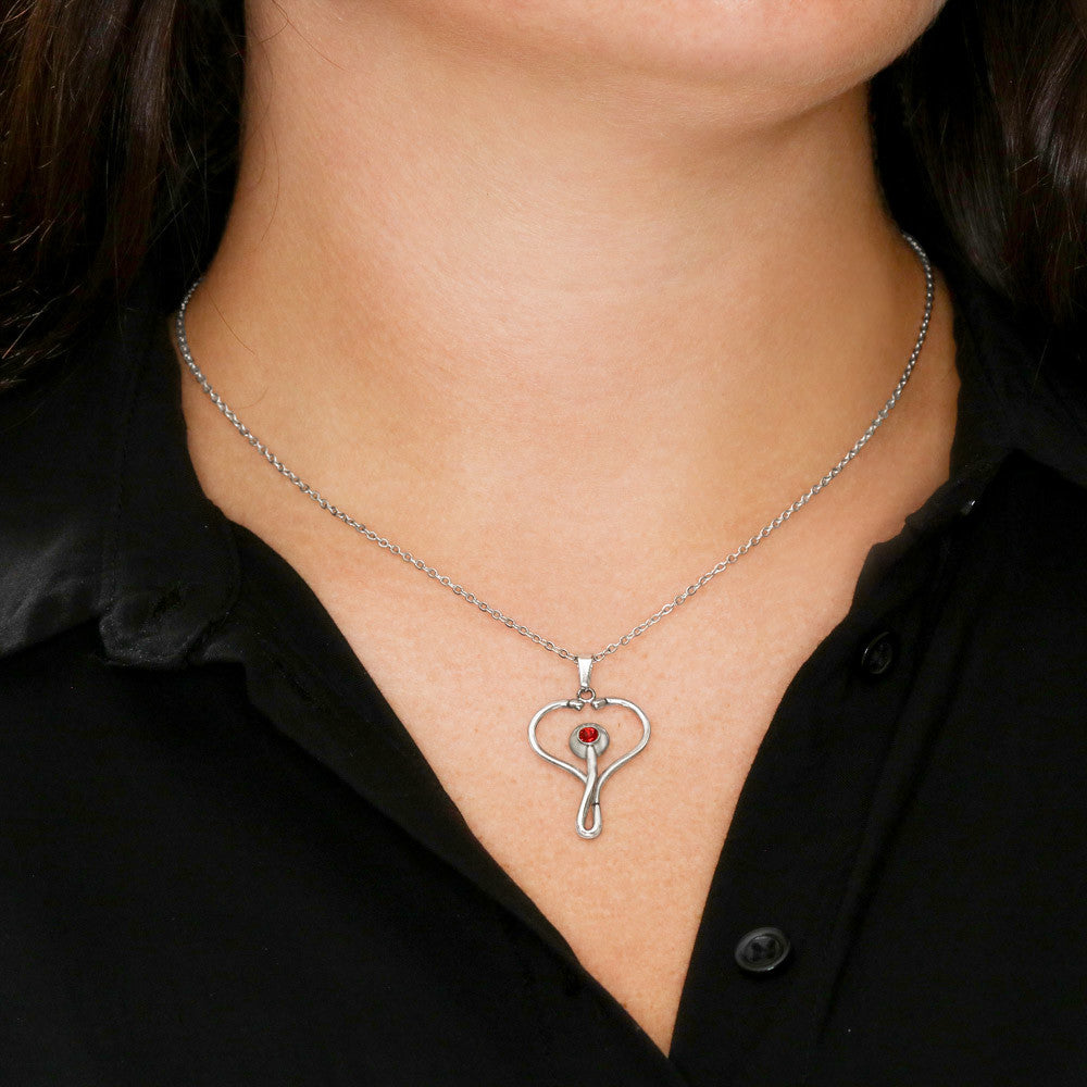 HeartScope Necklace for Nurses - Elegant Design with Swarovski Crystal