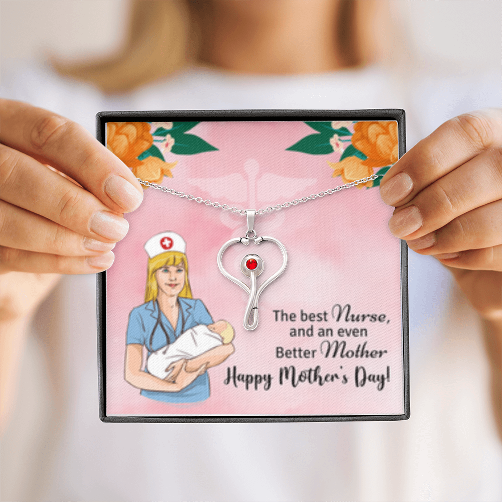 Happy Mothers Day-  Nurse- HeartScope  Necklace