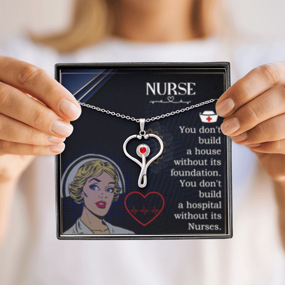 HeartScope Necklace for Nurses - Elegant Design with Swarovski Crystal