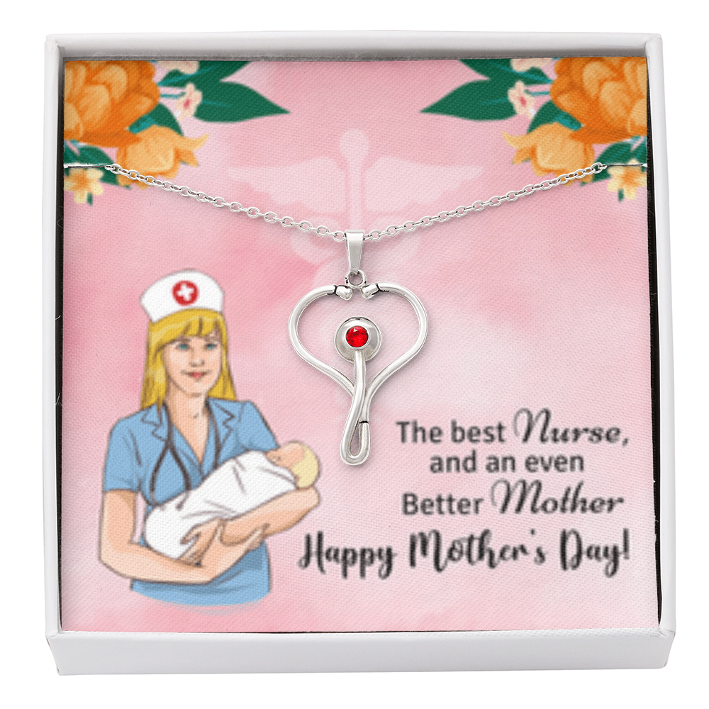 Happy Mothers Day-  Nurse- HeartScope  Necklace