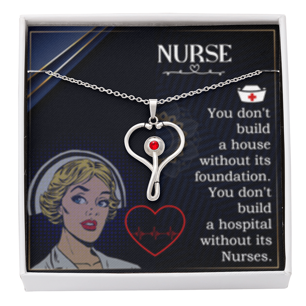 HeartScope Necklace for Nurses - Elegant Design with Swarovski Crystal