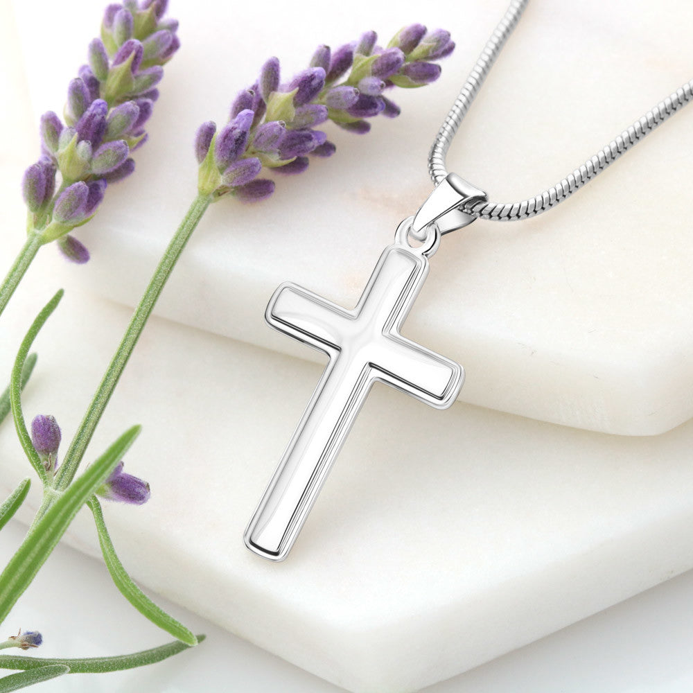Dear Grandson - Love Grandma- Cross w/ Snake Chain