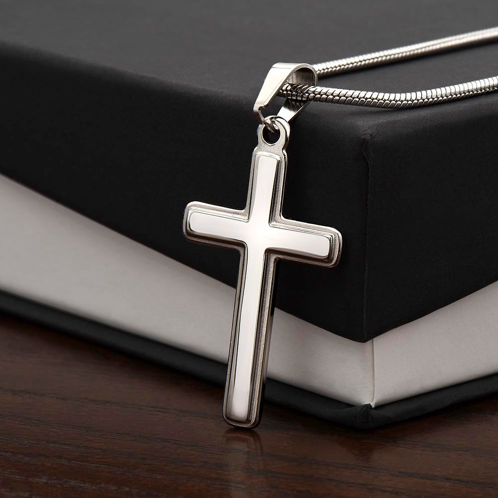 Dear Grandson - Love Grandma- Cross w/ Snake Chain