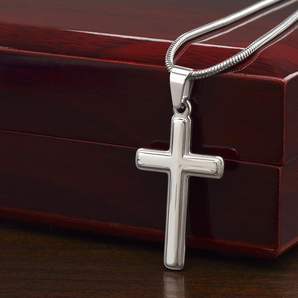 Dear Grandson - Love Grandma- Cross w/ Snake Chain