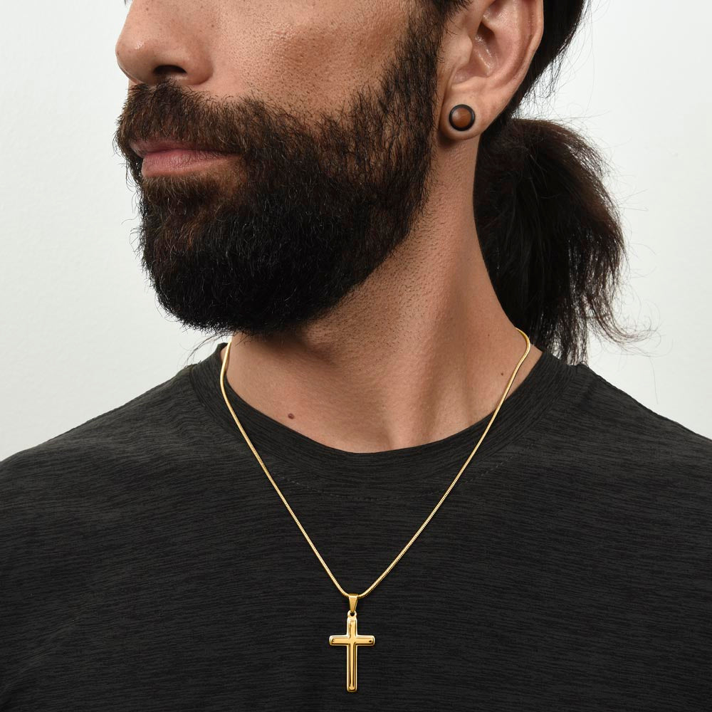 Dear Grandson - Love Grandma- Cross w/ Snake Chain