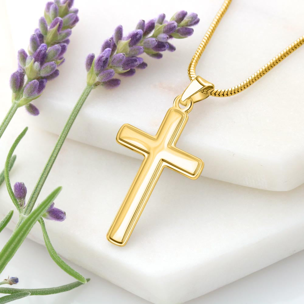 Dear Grandson - Love Grandma- Cross w/ Snake Chain