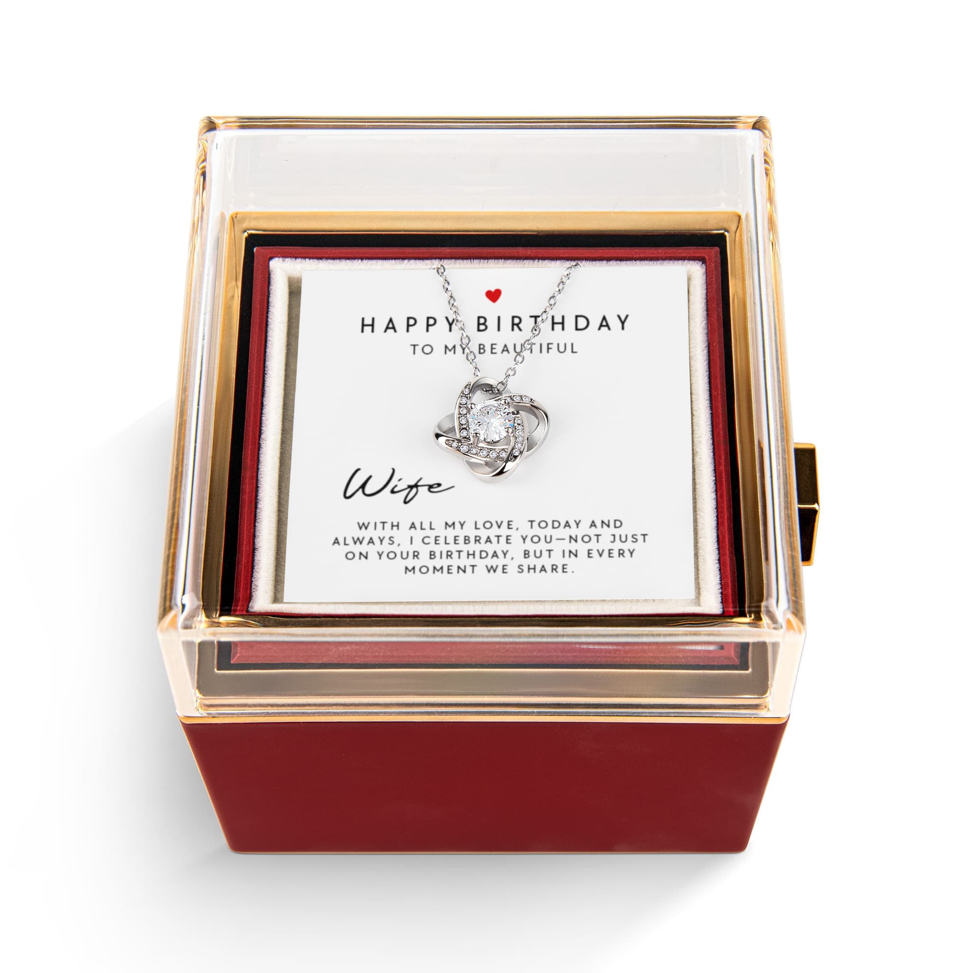 Happy Birthday WIFE - Love Knot - GOLD FINISH - SPECIAL BUY!!