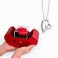 Forever Love Necklace with  Luxury Red Heart Rose Box- BEST DEAL!!