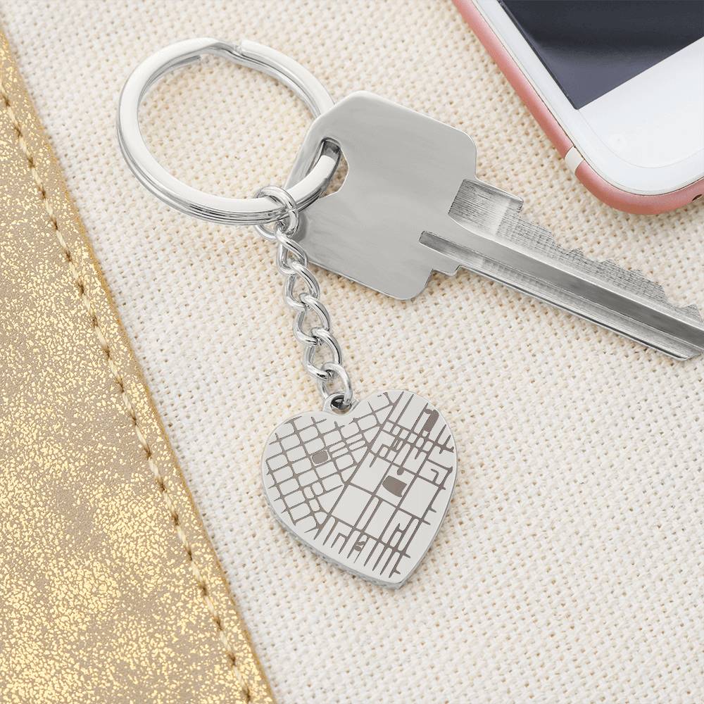 Engraved Map Key Chain - Custom