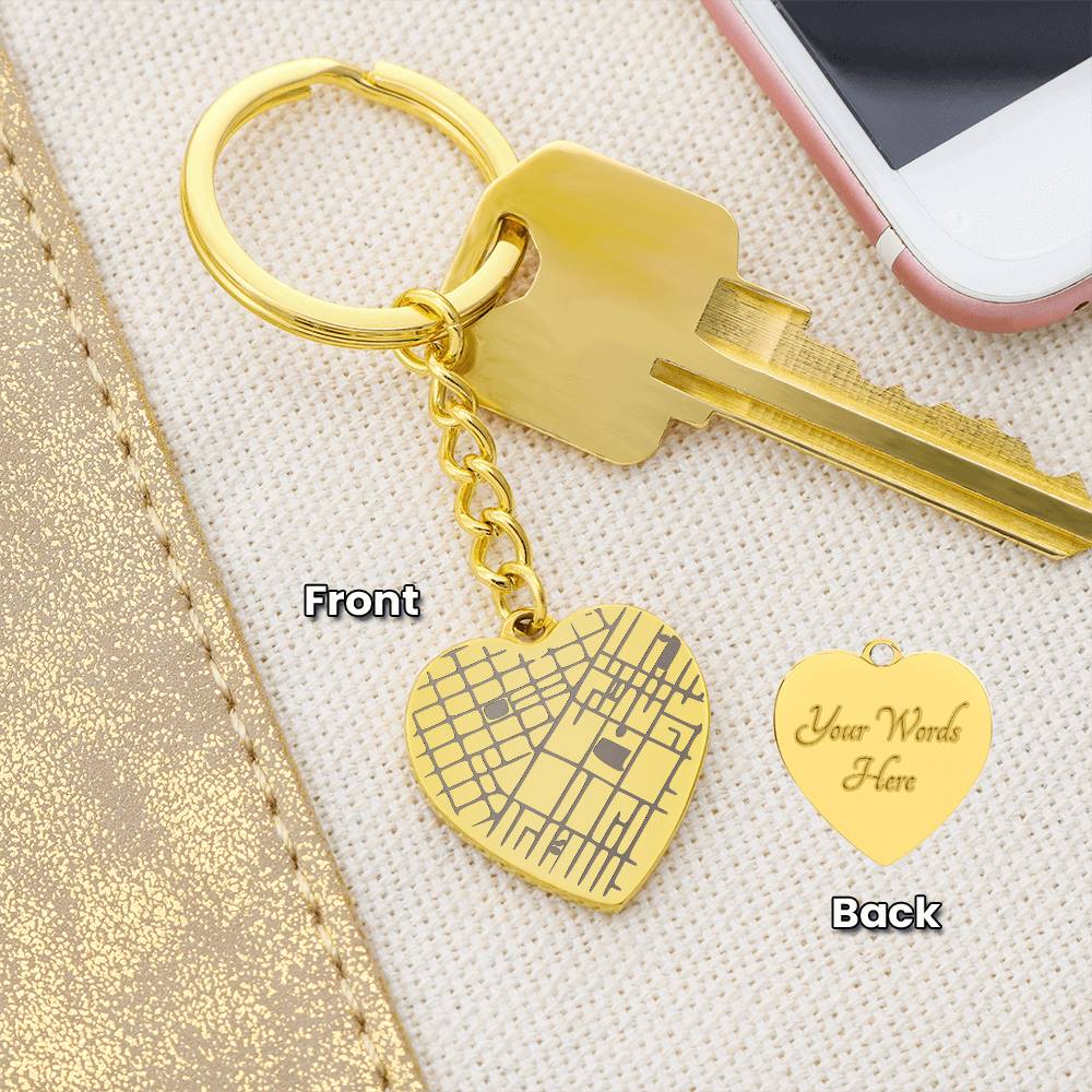 Engraved Map Key Chain - Custom