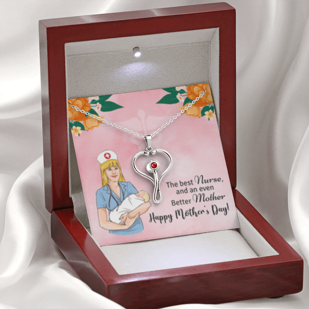 Happy Mothers Day-  Nurse- HeartScope  Necklace
