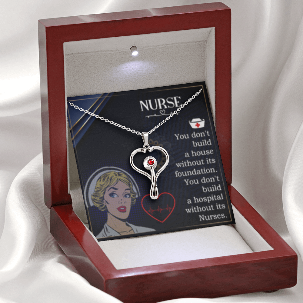 HeartScope Necklace for Nurses - Elegant Design with Swarovski Crystal