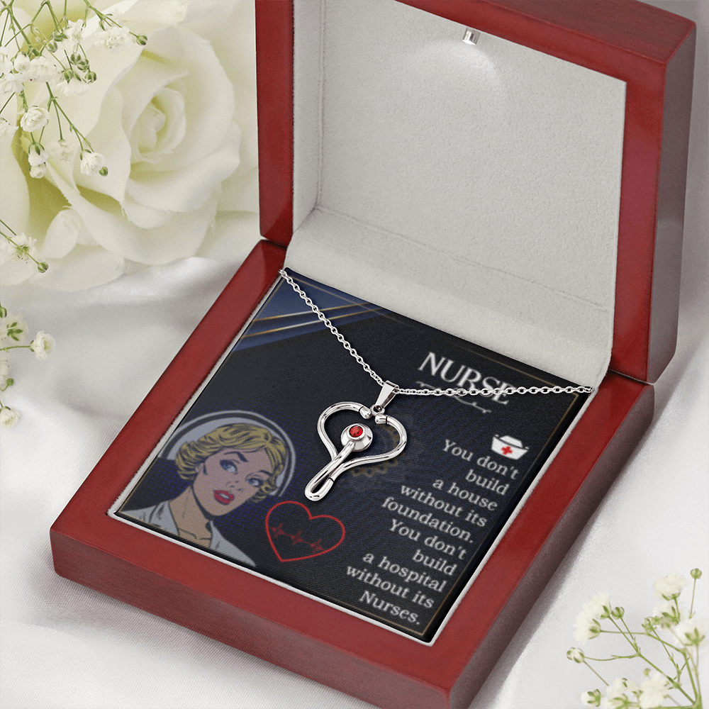HeartScope Necklace for Nurses - Elegant Design with Swarovski Crystal
