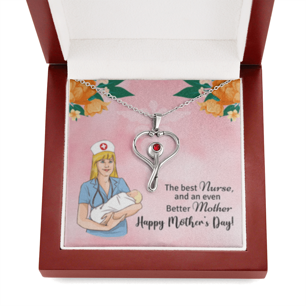 Happy Mothers Day-  Nurse- HeartScope  Necklace