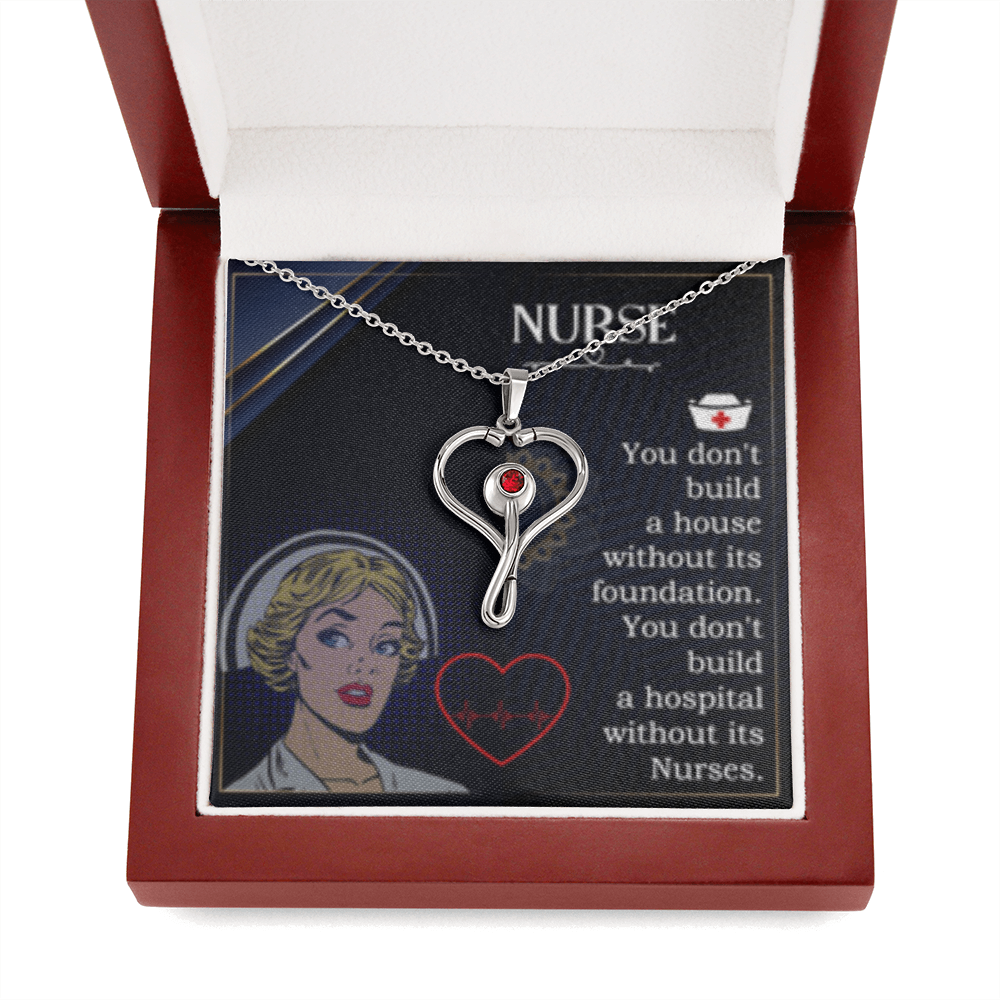 HeartScope Necklace for Nurses - Elegant Design with Swarovski Crystal