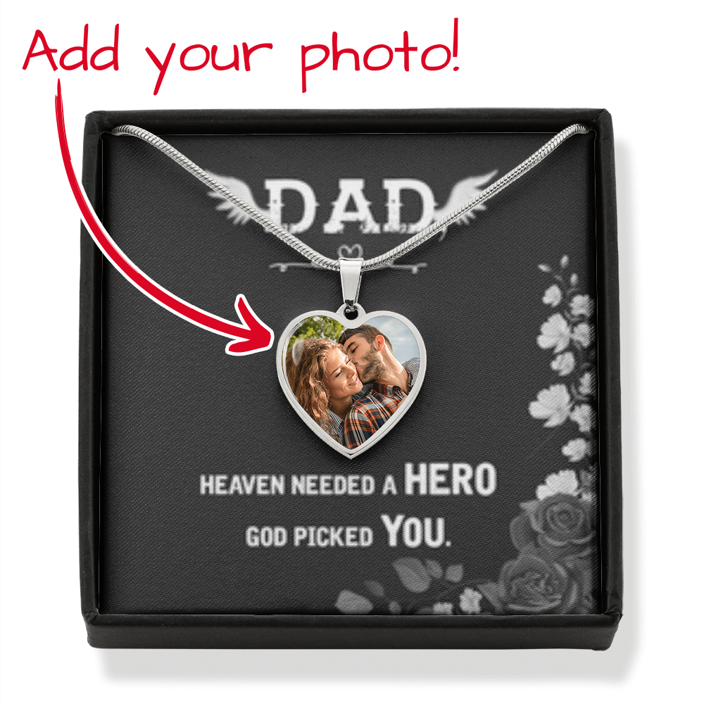 DAD - God Picked You! - Customize your HEART NECKLACE!