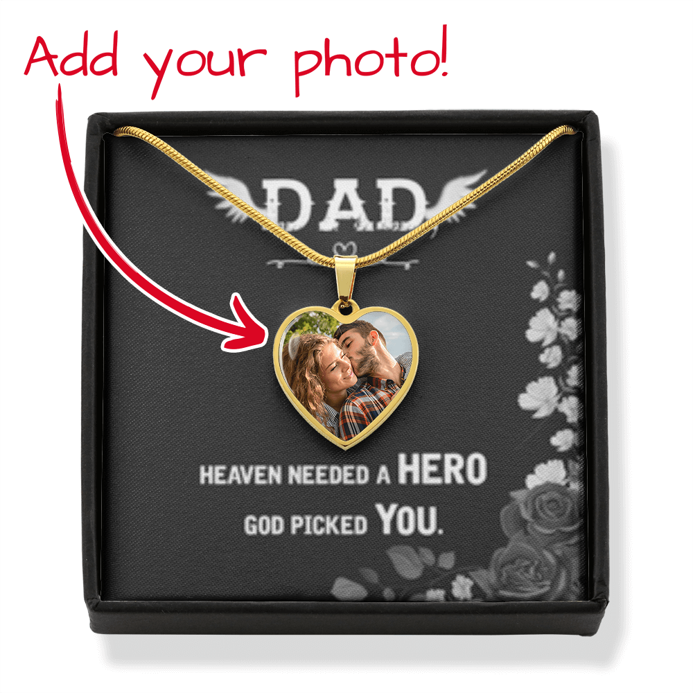 DAD - God Picked You! - Customize your HEART NECKLACE!