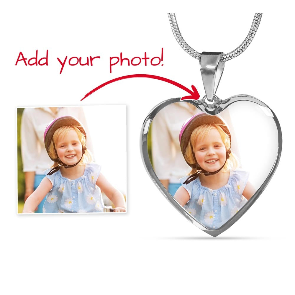 A Place In Your Heart- Photo / Engraved - Buyer Upload Heart Necklace with Engraving