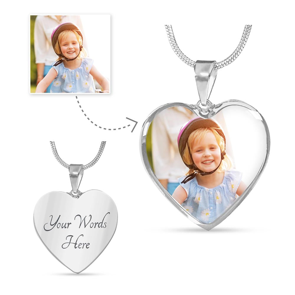 A Place In Your Heart- Photo / Engraved - Buyer Upload Heart Necklace with Engraving