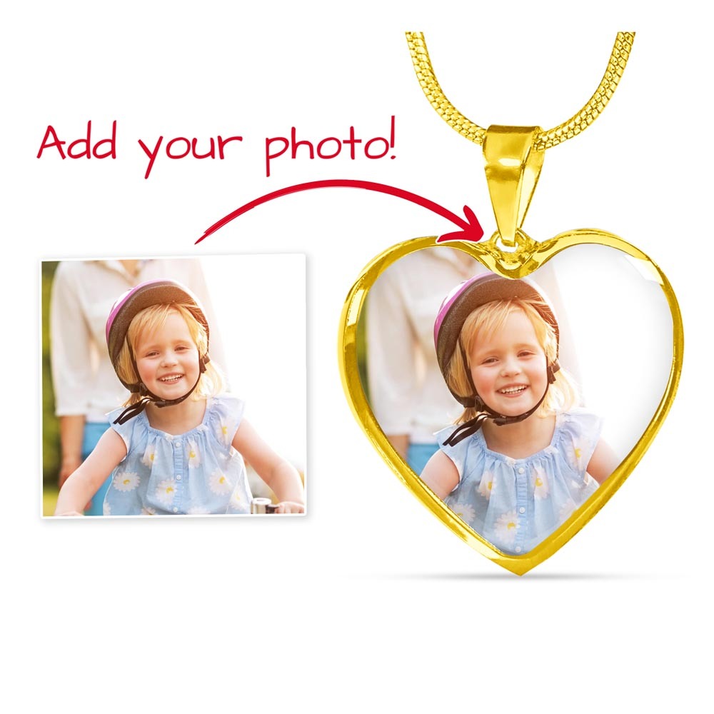 A Place In Your Heart- Photo / Engraved - Buyer Upload Heart Necklace with Engraving