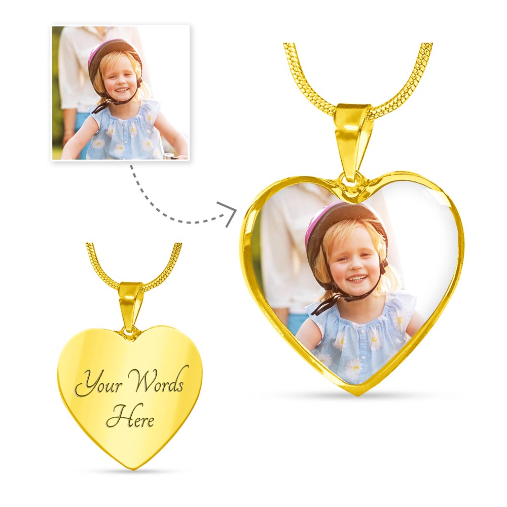 A Place In Your Heart- Photo / Engraved - Buyer Upload Heart Necklace with Engraving